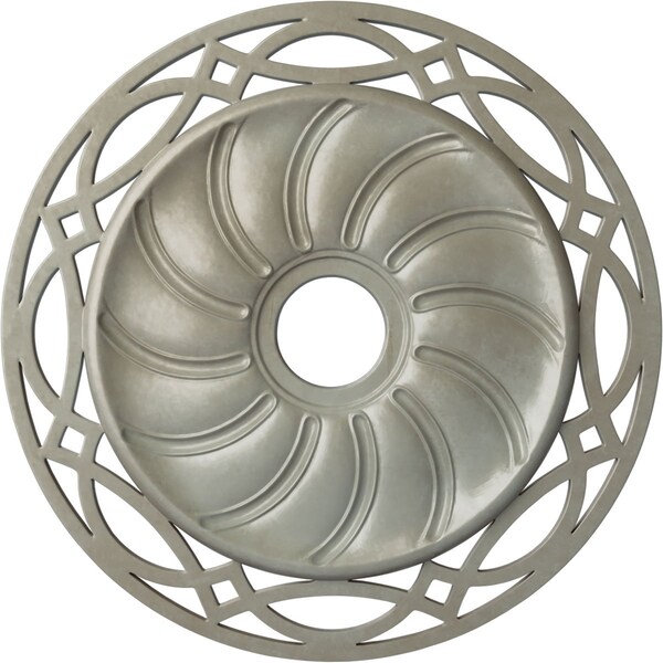 Ekena Millwork Loera Ceiling Medallion (Fits Canopies up to 6 1/4"), 26 5/8"OD x 4 1/2"ID x 1 3/8"P, Flash Gold CM26LOFLS - main